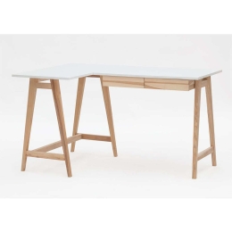 Γραφείο Luka Αριστερή Γωνία LUKALOFASH1 135x50x75cm Natural-White