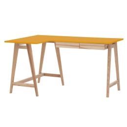 Γραφείο Luka Αριστερή Γωνία LUKALOFASH5 135x50x75cm Natural-Yellow