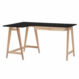 Γραφείο Luka Αριστερή Γωνία LUKALOFASHBLACK 135x50x75cm Natural-Black