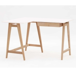 Γραφείο Luka S Αριστερή Γωνία LUKALOFSASH1 115x50x75cm Natural-White