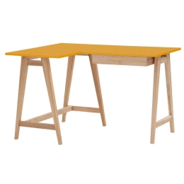 Γραφείο Luka S Αριστερή Γωνία LUKALOFSASH5 115x50x75cm Natural-Yellow