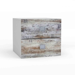 Κομοδίνο Pump White-Antique 45X41X43 cm TO-PUMP2S Μελαμίνη