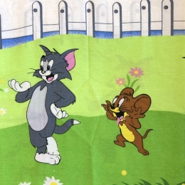 Ariete Σετ Σεντόνια 3 Τμχ Μονά Βαμβακερά 260×160 – Tom and Jerry Πράσινο/Μπλε