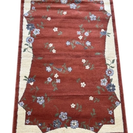 Bonsai Home Χαλί Ακρυλικό με Κρόσσια 110x170 - Louvro Τερακότα Φλοράλ