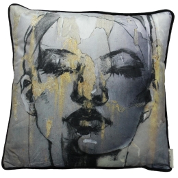 ΜΑΞΙΛΑΡΙ ARTELIBRE ΠΡΟΣΩΠΟ ΓΚΡΙ ΒΕΛΟΥΔΟ 45X45CM