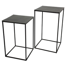 ΤΡΑΠΕΖΑΚΙ ARTELIBRE ΜΑΥΡΟ ΑΛΟΥΜΙΝΙΟ 45X45X70CM ΣΕΤ 2ΤΜΧ