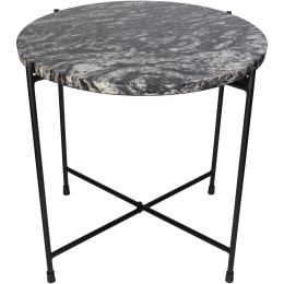 ΤΡΑΠΕΖΑΚΙ ARTELIBRE ΜΑΥΡΟ ΜΑΡΜΑΡΟ/ΜΕΤΑΛΛΟ 40X40X40CM