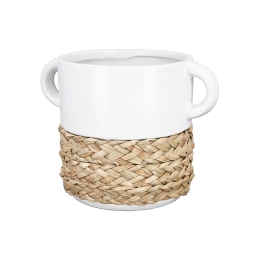 ΚΑΣΠΩ ARTELIBRE ΜΕ ΧΕΡΟΥΛΙΑ ΛΕΥΚΟ/ΦΥΣΙΚΟ ΚΕΡΑΜΙΚΟ/RATTAN 14.5X20X15CM