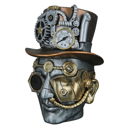 ΔΙΑΚΟΣΜΗΤΙΚΟ ARTELIBRE STEAMPUNK ΑΝΔΡΙΚΟ ΠΡΟΣΩΠΟ ΑΣΗΜΙ POLYRESIN 18X16X20CM
