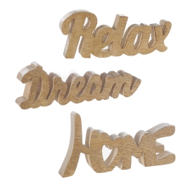 ΔΙΑΚΟΣΜΗΤΙΚΟ ARTELIBRE ΛΕΞΗ RELAX/HOME/DREAM ΦΥΣΙΚΟ ΞΥΛΟ 20X8CM ΣΕ 3 ΣΧΕΔΙΑ
