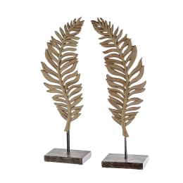 ΔΙΑΚΟΣΜΗΤΙΚΟ ARTELIBRE ΦΥΛΛΟ ΣΕ ΒΑΣΗ ΕΚΡΟΥ POLYRESIN 8X14X42CM ΣΕ 2 ΣΧΕΔΙΑ