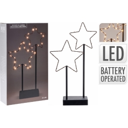ΔΙΑΚΟΣΜΗΤΙΚΟ ARTELIBRE ΑΣΤΕΡΙΑ ΜΕ 30 MICRO LED ΘΕΡΜΟ ΦΩΣ ΣΕ ΒΑΣΗ ΜΠΑΤΑΡΙΑΣ ΜΑΥΡΟ ΜΕΤΑΛΛΟ 22X7.5X40CM