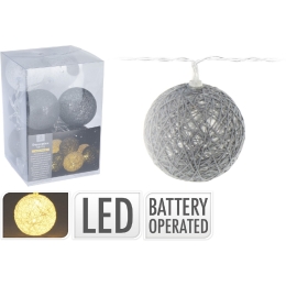 10 LED ΜΠΑΛΕΣ ARTELIBRE Φ6CM ΘΕΡΜΟ ΦΩΣ ΜΠΑΤΑΡΙΑΣ