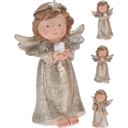 ΚΟΡΙΤΣΙ ΑΓΓΕΛΟΣ ΧΡΥΣΟ GLITTER POLYRESIN 55X75X120MM ΣΕ 3 ΣΧΕΔΙΑ