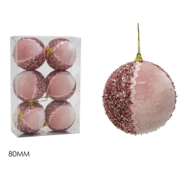 ΜΠΑΛΑ ΜΕ GLITTER ΡΟΖ ΒΕΛΟΥΔΟ Φ8CM ΣΕΤ 6ΤΜΧ