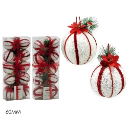 ΜΠΑΛΑ ΜΕ GLITTER ΛΕΥΚΟ/ΚΟΚΚΙΝΟ Φ6CM ΣΕΤ 10ΤΜΧ ΣΕ 2 ΣΧΕΔΙΑ