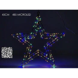 ΑΣΤΕΡΙ ΤΡΙΠΛΟ 485 ΠΟΛΥΧΡΩΜΑ MICRO LED RGB Φ45CM