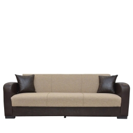 ΚΑΝΑΠΕΣ ΚΡΕΒΑΤΙ ΤΡΙΘΕΣΙΟΣ ARTELIBRE MARTINI ΚΑΦΕ PU 215X84X84CM