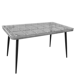 ΤΡΑΠΕΖΙ ΚΗΠΟΥ ARTELIBRE QUITO ΓΚΡΙ/ΜΑΥΡΟ ΜΕΤΑΛΛΟ/RATTAN/ΓΥΑΛΙ 160X90X78CM