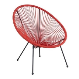 ΠΟΛΥΘΡΟΝΑ ARTELIBRE RATTAN SATURN ΜΑΥΡΟ/ΚΟΚΚΙΝΟ 72X78X89CM