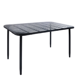 ΤΡΑΠΕΖΙ ΚΗΠΟΥ ARTELIBRE ANNIUS ΜΑΥΡΟ ΜΕΤΑΛΛΟ/RATTAN/ΓΥΑΛΙ 120X70X78CM