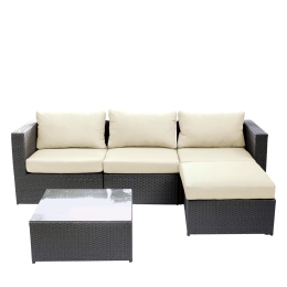 ΣΕΤ ΣΑΛΟΝΙ ΚΗΠΟΥ ARTELIBRE HAITI ΣΚΟΥΡΟ ΓΚΡΙ ΜΕΤΑΛΛΟ/RATTAN 3Θ. ΚΑΝΑΠΕΣ+ΤΡΑΠΕΖΑΚΙ+ΥΠΟΠΟΔΙΟ