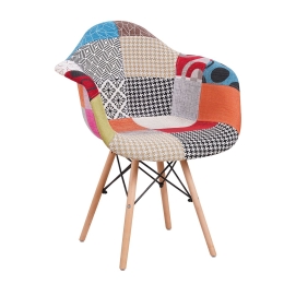 ΚΑΡΕΚΛΑ ARTELIBRE GOSLING PATCHWORK ΥΦΑΣΜΑ/ΞΥΛΟ 62X59X82CM