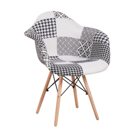ΚΑΡΕΚΛΑ ARTELIBRE FALKON PATCHWORK ΥΦΑΣΜΑ/ΞΥΛΟ 62X59X82CM