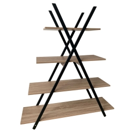 ΒΙΒΛΙΟΘΗΚΗ ARTELIBRE IAN ΦΥΣΙΚΟ/ΜΑΥΡΟ PVC/ΜΕΤΑΛΛΟ 120X33X135CM