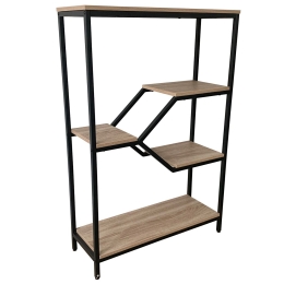 ΒΙΒΛΙΟΘΗΚΗ ARTELIBRE IAVA ΦΥΣΙΚΟ/ΜΑΥΡΟ PVC/ΜΕΤΑΛΛΟ 80X30X120CM