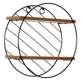 ΡΑΦΙ ΤΟΙΧΟΥ ARTELIBRE SARNO ΜΑΥΡΟ/ΚΑΦΕ MDF/ΜΕΤΑΛΛΟ Φ30X11CM