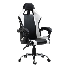 ΚΑΡΕΚΛΑ ΓΡΑΦΕΙΟΥ ARTELIBRE GAMING BRAY ΛΕΥΚΟ/ΜΑΥΡΟ PVC 67X50X120-127CM