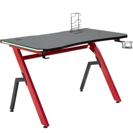 ΓΡΑΦΕΙΟ GAMING ARTELIBRE LUKE RGB ΜΑΥΡΟ/ΚΟΚΚΙΝΟ ΞΥΛΟ/ΜΕΤΑΛΛΟ 120X65X75CM