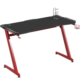ΓΡΑΦΕΙΟ GAMING ARTELIBRE LEIA ΜΑΥΡΟ/ΚΟΚΚΙΝΟ ΞΥΛΟ/ΜΕΤΑΛΛΟ 140X65X75CM