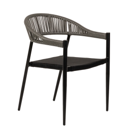 ΠΟΛΥΘΡΟΝΑ ΚΗΠΟΥ ARTELIBRE LIVINGSTONE ΜΑΥΡΟ/ΓΚΡΙ ΑΛΟΥΜΙΝΙΟ/RATTAN 56X55X76CM