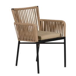 ΠΟΛΥΘΡΟΝΑ ΚΗΠΟΥ ARTELIBRE BLUENILE ΜΠΕΖ/ΜΑΥΡΟ ΑΛΟΥΜΙΝΙΟ/RATTAN 56X60X83CM