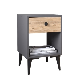 ΚΟΜΟΔΙΝΟ ARTELIBRE AMARI ΑΝΘΡΑΚΙ/ΔΡΥΣ ΜΟΡΙΟΣΑΝΙΔΑ 43X43X67.5CM