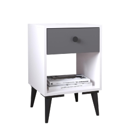ΚΟΜΟΔΙΝΟ ARTELIBRE AMARI ΛΕΥΚΟ/ΑΝΘΡΑΚΙ ΜΟΡΙΟΣΑΝΙΔΑ 43X43X67.5CM