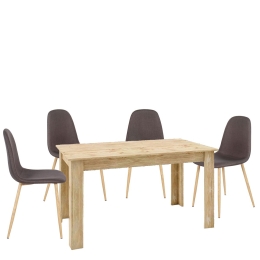 ΣΕΤ ΤΡΑΠΕΖΑΡΙΑ LORA SONOMA/ΚΑΦΕ ΤΡΑΠΕΖΙ 140X80X75CM ΚΑΙ 4 ΚΑΡΕΚΛΕΣ