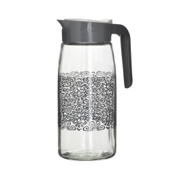 Inart Κανάτα Γυάλινη PL Γκρι 1,45L 15Χ10Χ26