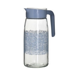 Inart Κανάτα Γυάλινη PL Μπλε 1,45L 15Χ10Χ26