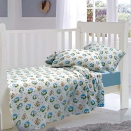 Σεντόνι Βρεφικό Σετ 2Τμχ Elvin Blue Sb Home Crib 80x110cm 100% Βαμβάκι