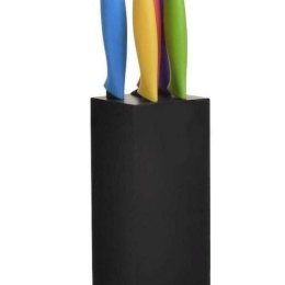 Inart S/5 Μαχαιρια Ανοξειδωτα Σε Βαση Multicolor 8X8X34