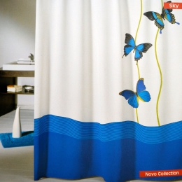 Κουρτίνα Μπάνιου Novo Sky Blue 180Πx200Υ 180x180cm Πολυέστερ