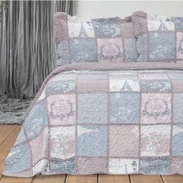 Borea Κουβερλί Εμπριμέ Σετ Γ-3 Μονό 160 x 220 cm + 50 x 70 cm Γκρι