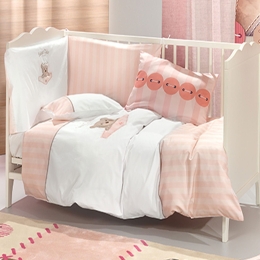 Βρεφικά  Σεντόνια Σετ 3τμχ Teddy Rose Saint Clair Κούνιας 110x170cm Χωρίς Λάστιχο 100% Βαμβάκι