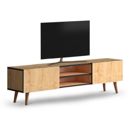 ΕΠΙΠΛΟ ΤΗΛΕΟΡΑΣΗΣ PLANE MEGAPAP ΑΠΟ ΜΕΛΑΜΙΝΗ ΧΡΩΜΑ OAK 150X32X46ΕΚ.