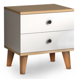 ΚΟΜΟΔΙΝΟ LUCE MEGAPAP ΑΠΟ ΜΕΛΑΜΙΝΗ ΧΡΩΜΑ ΛΕΥΚΟ - OAK 45X35X47ΕΚ.