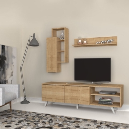 ΣΥΝΘΕΣΗ ΤΗΛΕΟΡΑΣΗΣ ZEN MEGAPAP ΑΠΟ ΜΕΛΑΜΙΝΗ ΧΡΩΜΑ SONOMA 160X35X47ΕΚ.