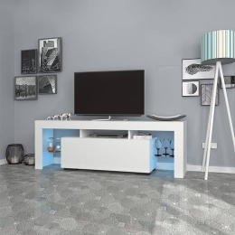 ΕΠΙΠΛΟ ΤΗΛΕΟΡΑΣΗΣ STILO MEGAPAP ΜΕ ΦΩΤΙΣΜΟ LED ΧΡΩΜΑ ΛΕΥΚΟ 150X37X52ΕΚ.